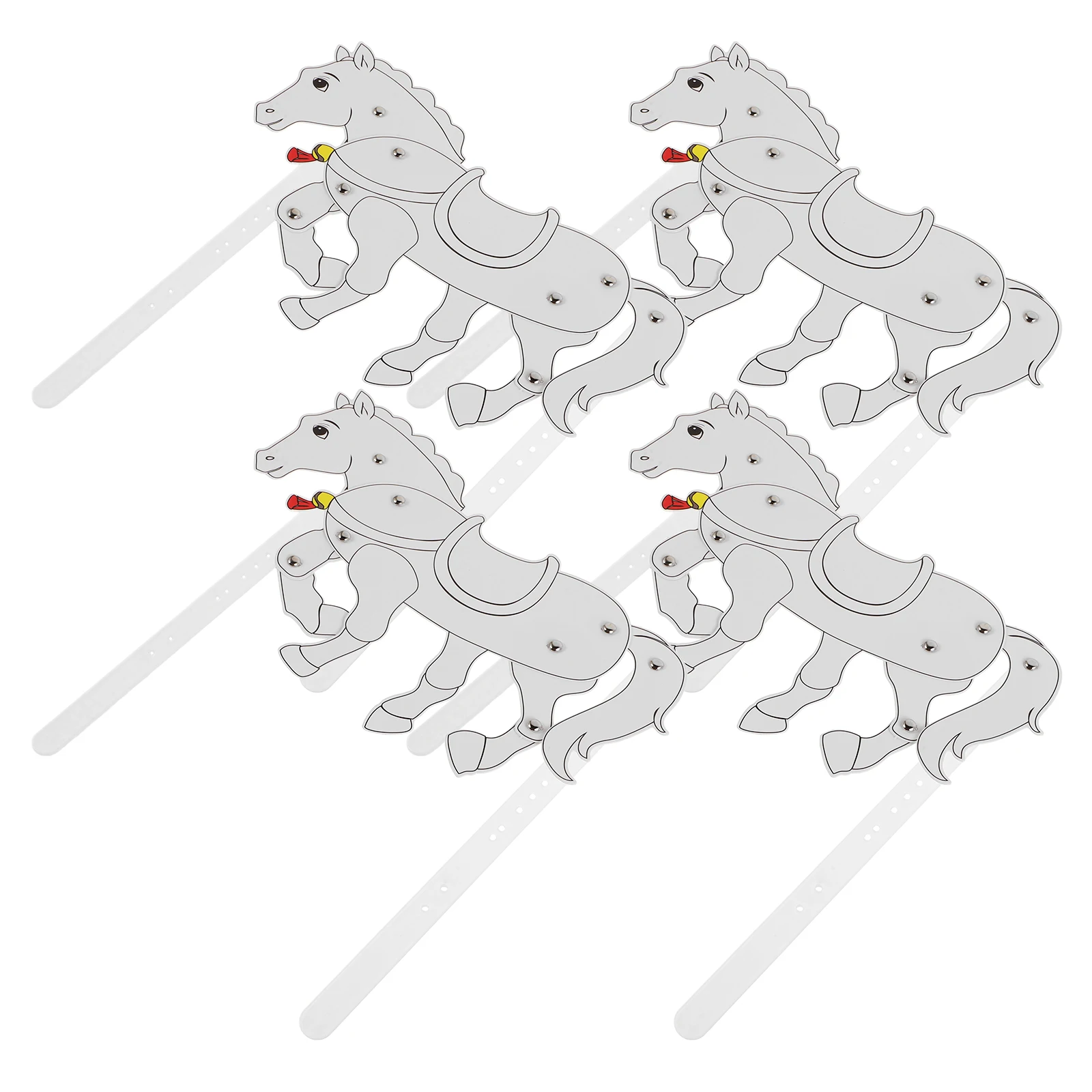 4 Uds. Marionetas de sombra artesanales DIY marionetas caballo juguete accesorio chino accesorio de plástico colorido