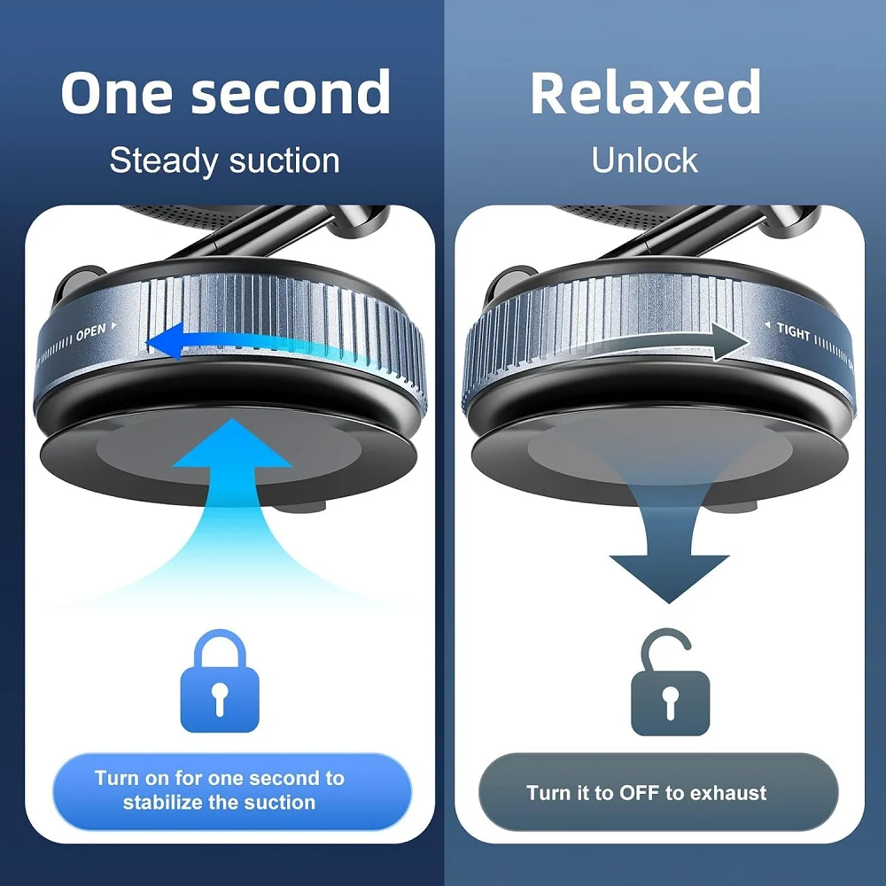 Magnetic Vacuum Car Mount Phone Holder Vacuum Suction Cup Car Phone Stand Universal GPS Navigation Stand for Car Smooth Surfaces image 4