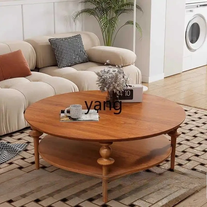 LHM   cream wind round coffee table living room home modern simple medieval round table