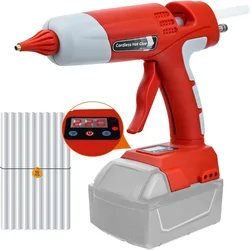 100W Cordless Hot Glue Gun for Milwaukee 18V Li-ion Battery, 30s Quick Preheat Hot Melt Glue Gun with LCD Digital Display