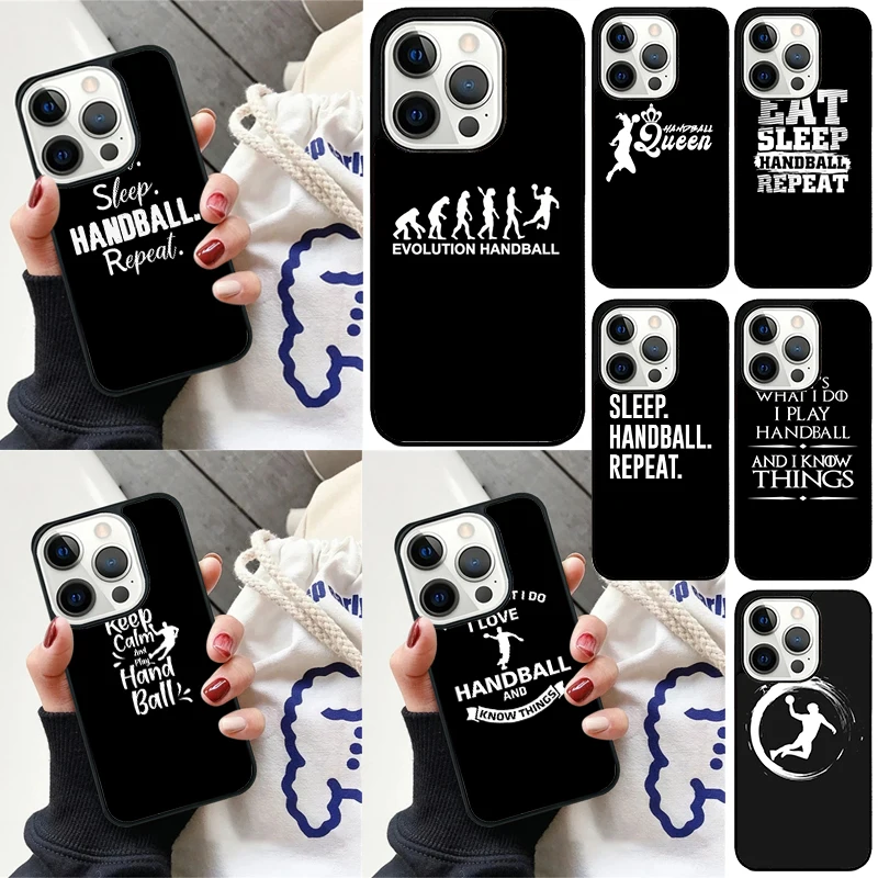 Eat Sleep Handball Repeat Phone Case for iPhone 16 15 14 12 13 mini PLUS X XS XR 11 PRO MAX Cover Fundas Shell