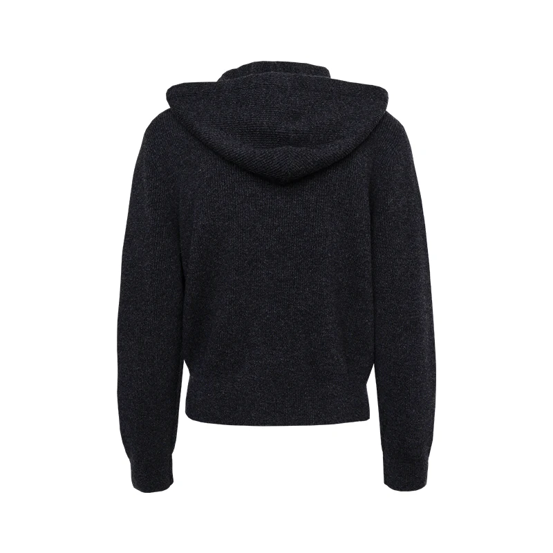 BC-371 High-Quality Zip Beads Hooded 2/26NM 12Gg 100% Merino Wool Clothes Cardigans Sweaters Cardigan Women Knit Cardigan