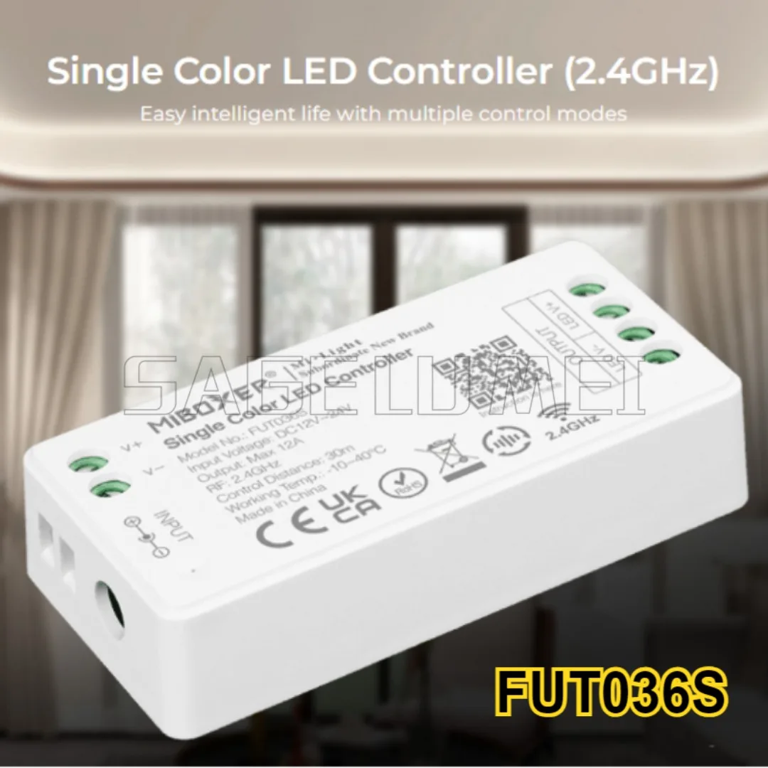 Miboxer 2.4GHz FUT035S FUT036S FUT037S FUT038S FUT039S LED Controller Dimmer For Single/Dual Color RGB+CCT RGB RGBW Strip Light