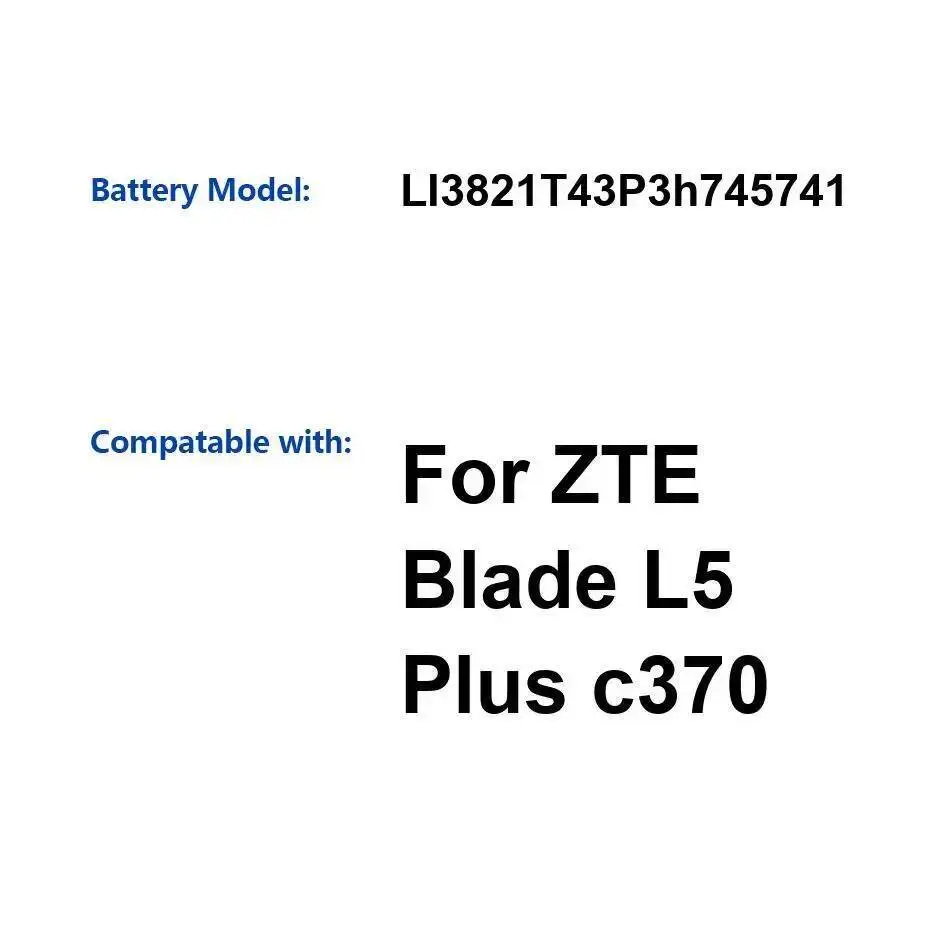 

Li3821t43p3h745741 2150 мАч аккумулятор мобильного телефона Премиум замена для Zte Blade L5 Plus C370 долговечная производительность