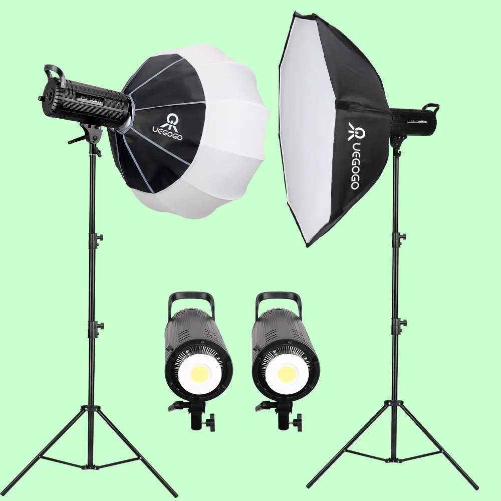 UEGOGO-LED Softbox Lighting Kit, Studio Fill Light, Equipamento de Estúdio Fotográfico Profissional, Fotografia, 65cm, 95cm, 150W, 200W, 2 Set