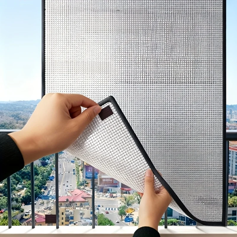 Window Sun Protection Heat Insulation Shade Glass Light-Blocking Aluminum Foil Magnetic Barrier Suitable for Balconies Bedrooms
