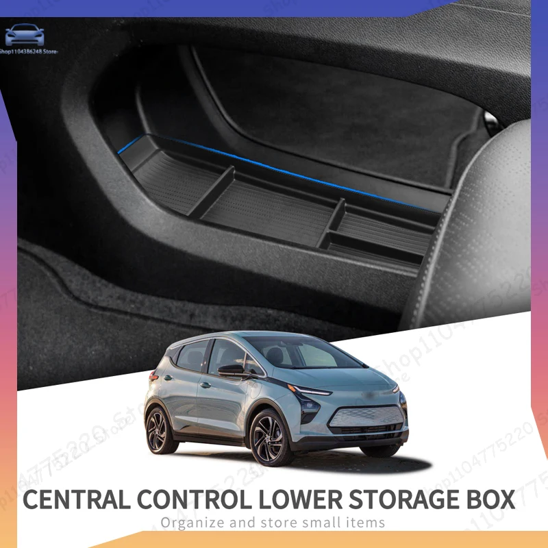 Central Armrest Lower Layer Storage Box Car Center Console Tray Organizer Accessories For Chevy Chevrolet Bolt EUV EV 2022-2024