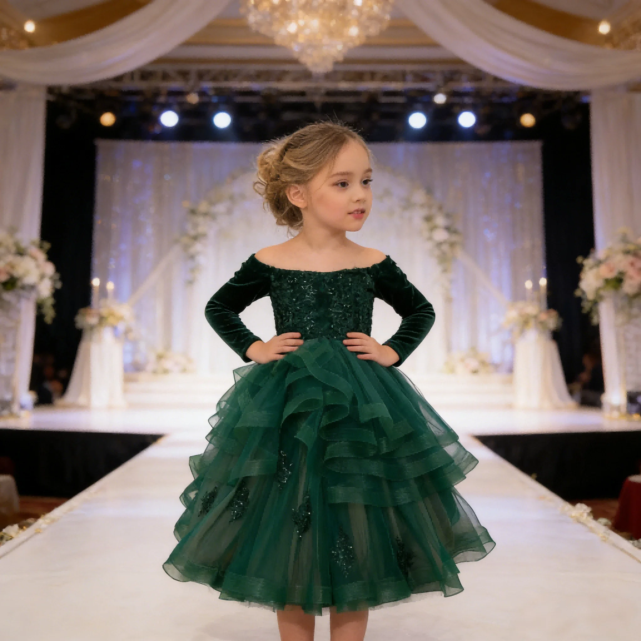 Children's Clothing Party Dress Court Princess Costume Kids Flower Girl Wedding Gown Performance Ball Gown With Train Dresses