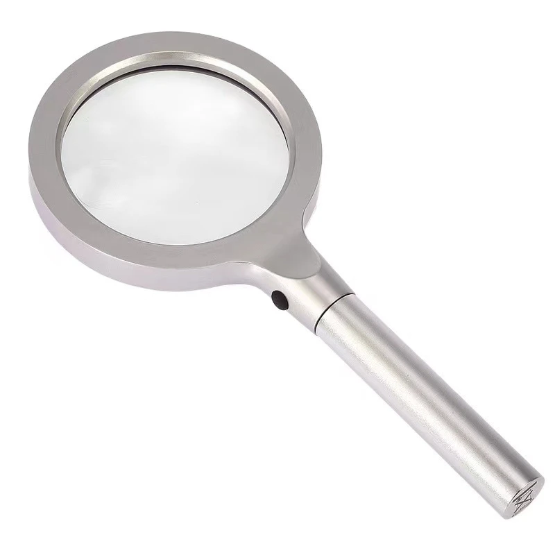 12 LED Lamps 5X 10X Brightness Metal Handheld High-Definition Reading Metal Magnifying Glass With Cloth Bag