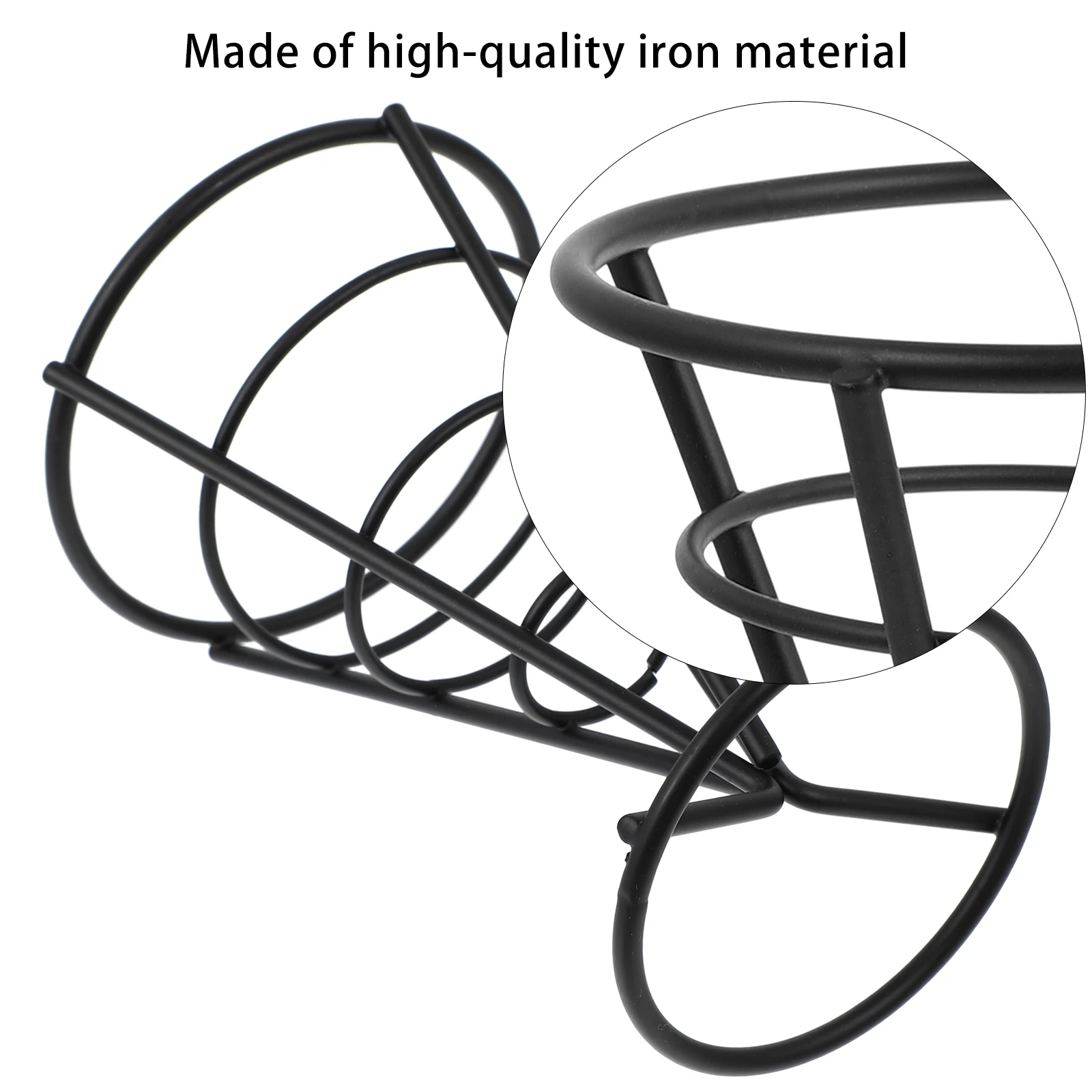 

1pc French Fries Snack Basket Iron Cone Holder Black Stand Bracket Greaseproof Matching Easy Storage Reliable Healthy