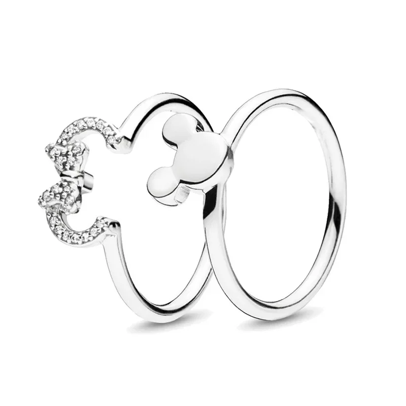 Disney Mickey Mouse Metal Rings For Women Girls Jewelry Accessories Fashion Cartoon Female Index Finger Ring Jewelry Couple Ring