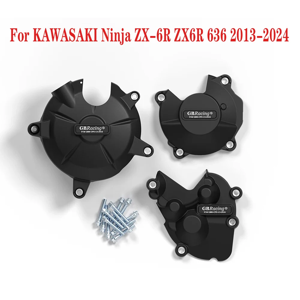 

NINJA ZX-6R Engine Cover Set For KAWASAKI ZX6R 636 Engine Guard Protection Covers 2013 - 2024