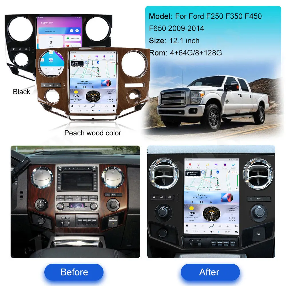 12.1 Inch Android For Ford F250 F350 F450 F650 2009-2014 Car Radio Multimedia Video Player Auto GPS Navigation Recorder Carplay