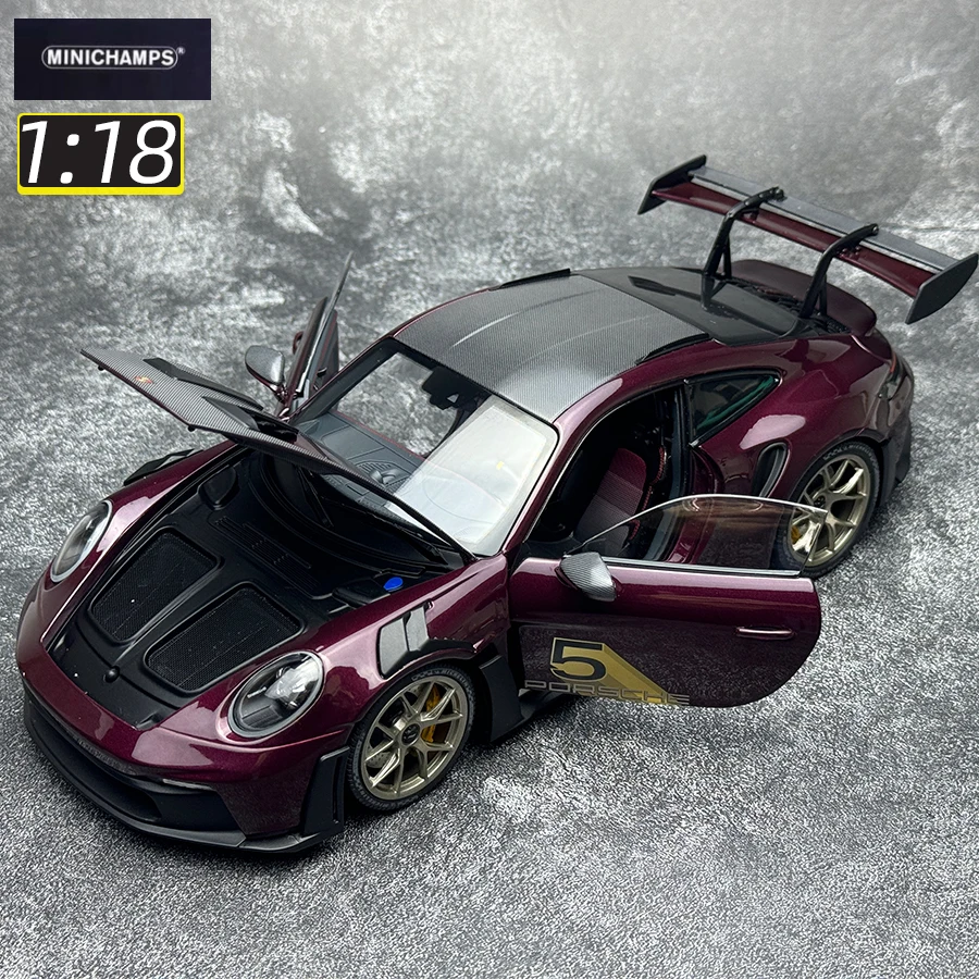 minichamps 1:18 scale New PORSCHE 911(992) GT3 RS 2024 Car model Metal model static decoration Holiday gift collection