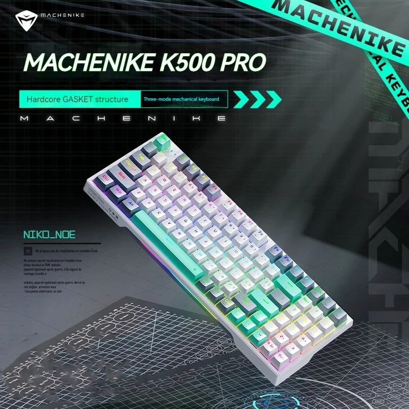 

2024 New K500pro Three Mode Mechanical Keyboard Gasket Structure Full Key Hot Plug Office Game Rgb Keyboard Accessories Boy Gift