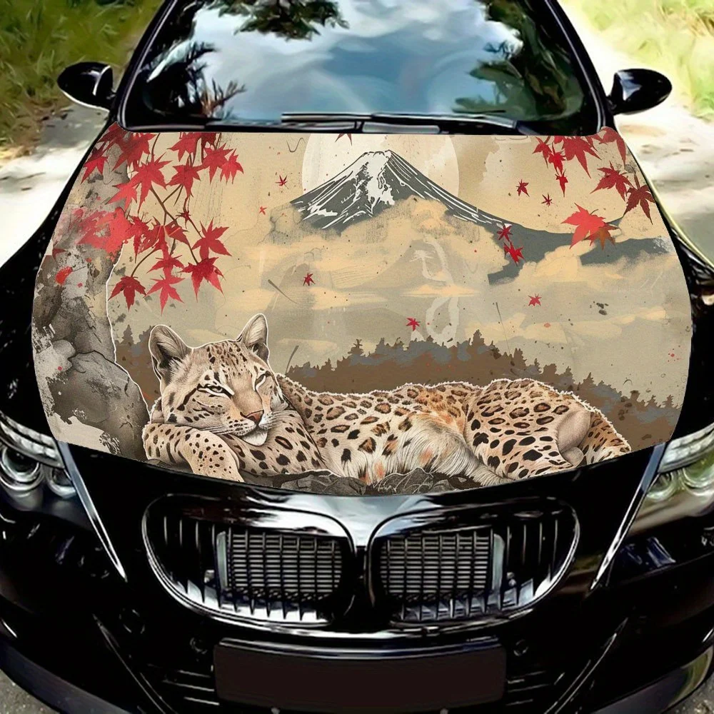

Attrative Maple Fuji Leopard, виниловая наклейка на капот автомобиля, внешняя защитная наклейка для автомобиля, водонепроницаемая самоклеящаяся наклейка на кузов автомобиля