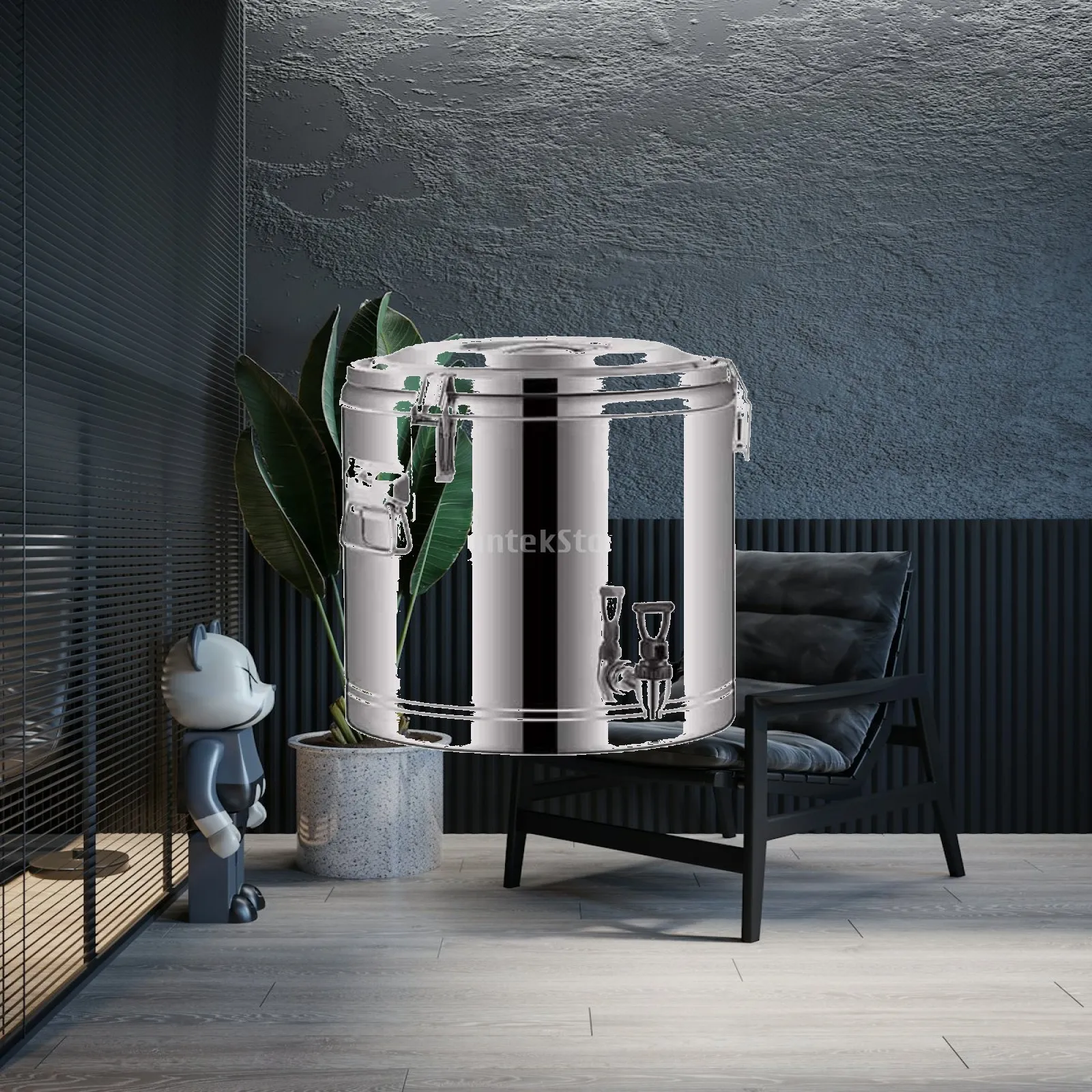 Insulated Food Warmer Stainless Steel Bucket Large Capacity Thermal Container with Secure Lid for Restaurant Kitchen