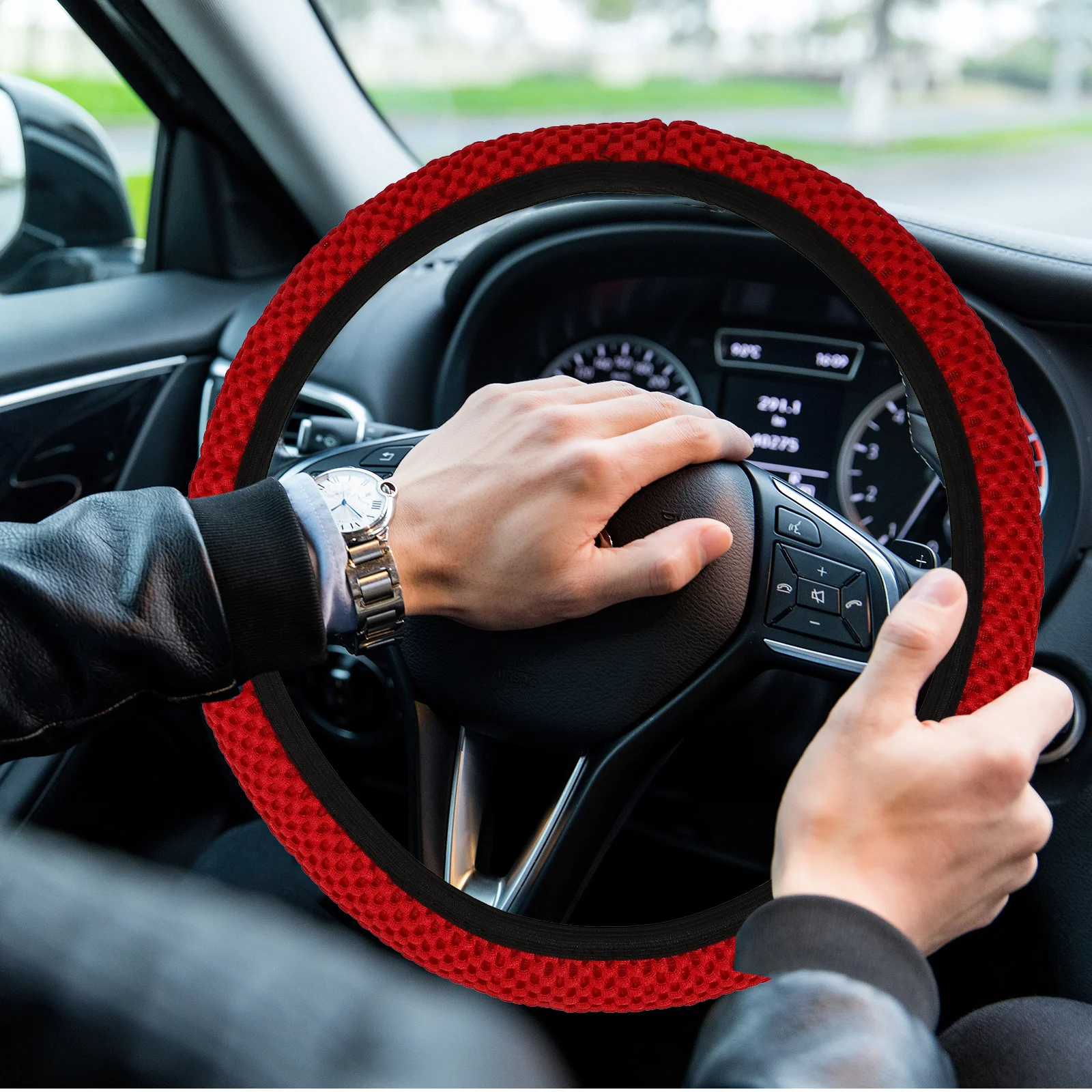 

Steering Wheel Cover 15 Inch Breathable Mesh Non-Slip Car Steering Wheel Protector For Suv Women Drivers Car Accessories