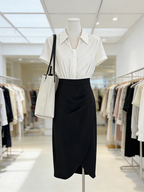Elegant plus Size Women's Long Wrap Waist Dress Summer Fashion Slimming Tummy Control High Waist A-Line Midi Dress