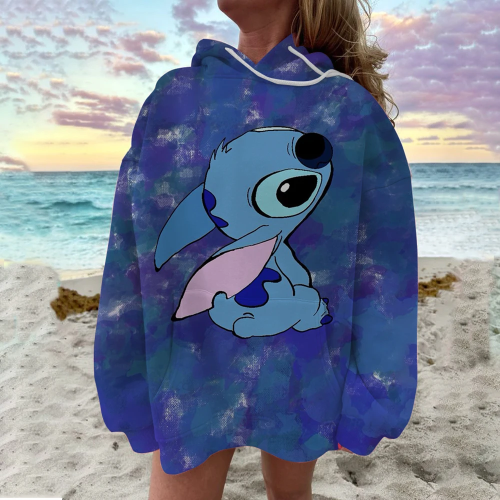 Hot Sale Kawaii Funny Disney Stitch Hoodie Women And Man Cartoon Clothes Lilo and Stitch Sweatshirt Manga Hoody Baby Casual Top