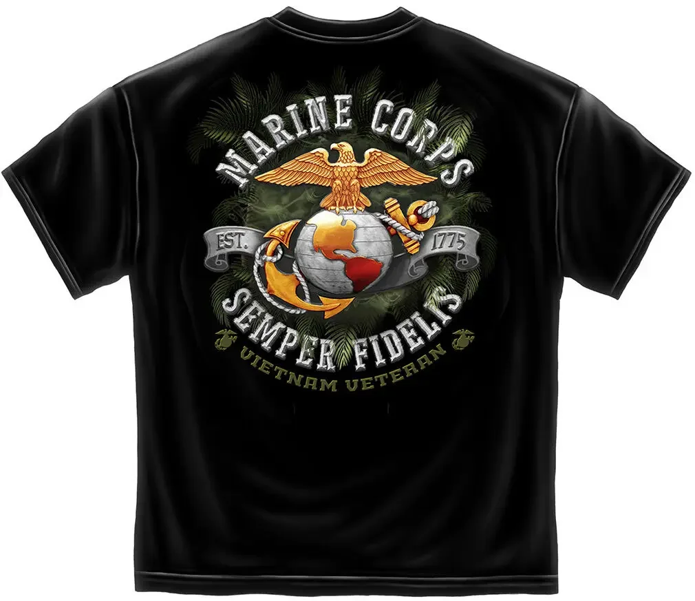 USMC US Marines Corps Vietnam Veteran USMC T-Shirt 100% Cotton O-Neck Summer Short Sleeve Casual Mens T-shirt Size S-3XL