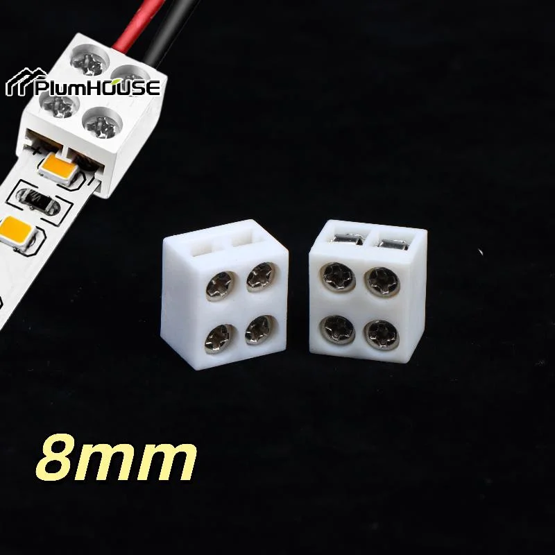 2/10Pcs 8mm 2Pin LED Strip Connectors Screw Fixing No Soldering For Home DIY LED Lighting Projects
