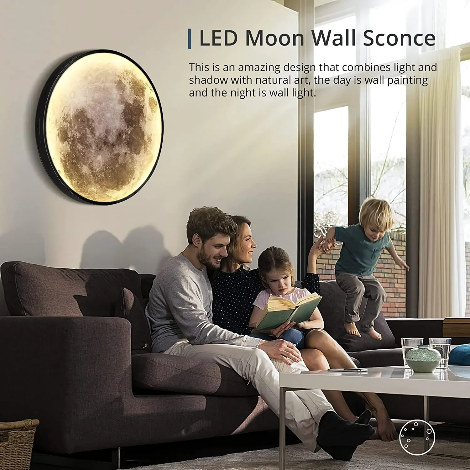 Modern LED Moon Wall Lamps Indoor Lighting For Bedroom Living Hall Room Home Decoration Minimalist Fixture Dimmable Lights