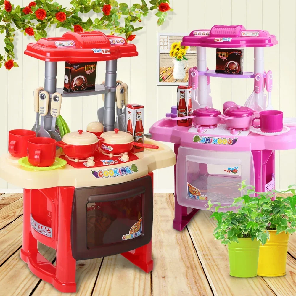 Juguete de casa de juegos para bebés, mini cocina con sonido, divertido juego de cocina, herramientas de juego de simulación, el mejor regalo para niños, 22 unids/set