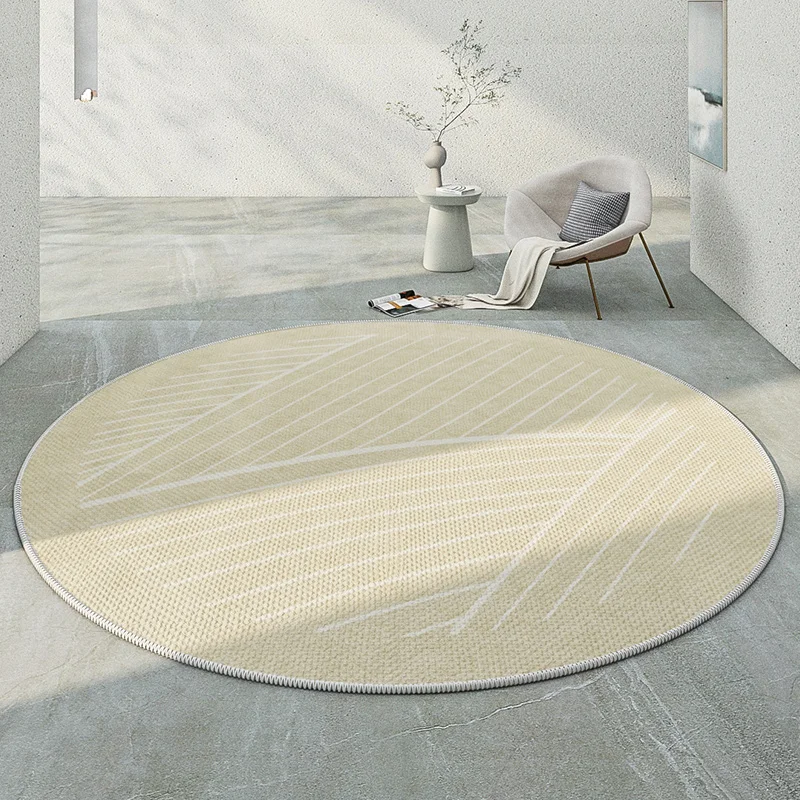 Tapis de style japonais pour chambre à coucher, grande surface, décoration de salon, tapis rond, chaise simple, polymères de sol, maison lavable,