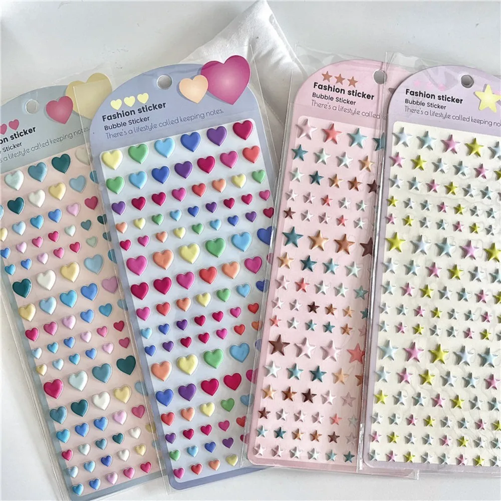 

4 Pieces 3D Kids' Cartoon Stereo Stickers With Hearts Pentagrams Colorful Stars for Handicrafts, Reward Anime Worlds Store