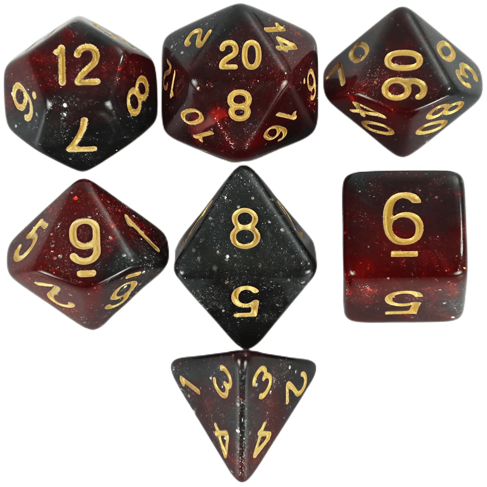Würfelset, Brettspiele, Rollwürfel, Galaxie-Thema, polyedrisches Würfelset, erstaunlicher bunter Universum-Effekt für DND-Zubehör – Detail 3