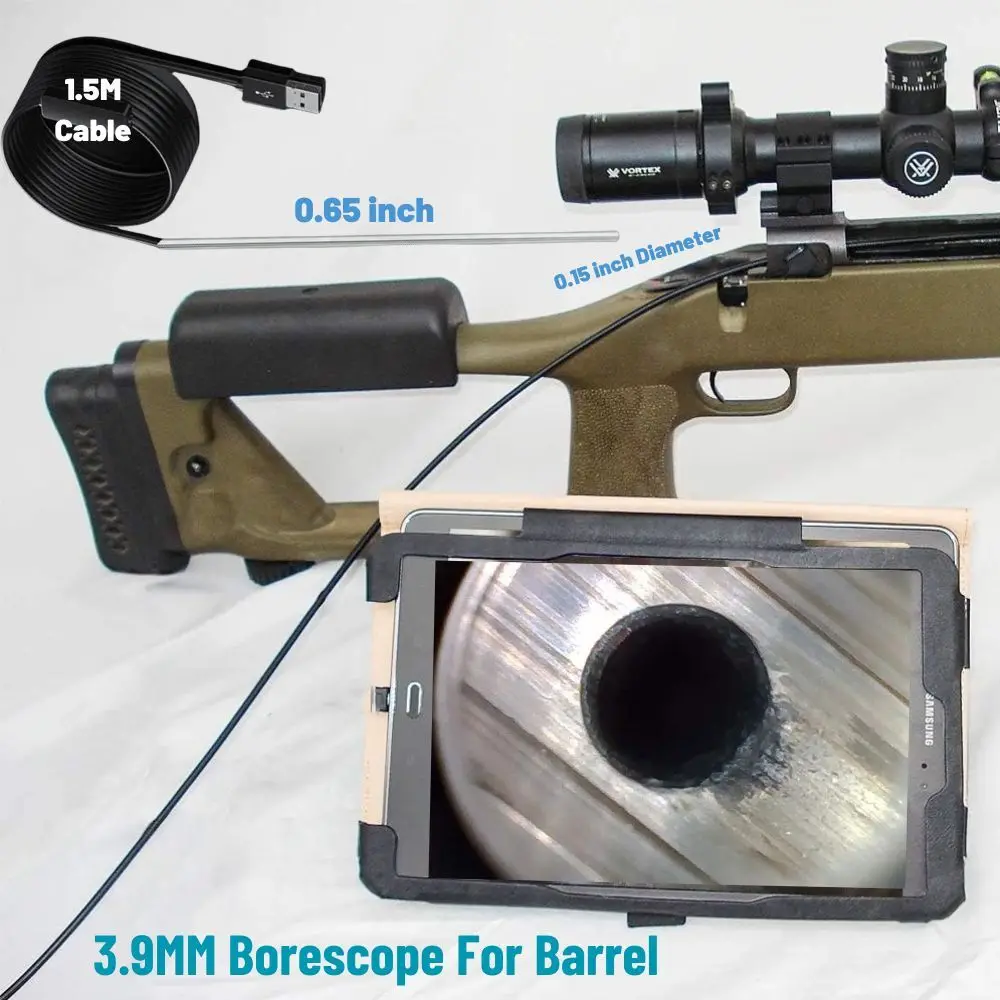 HD 3.9MM Lens Rifle Endoscope Camera Visual Barrel Inspection Tool，Fits .15 Caliber & Larger Hunting Gun Barrel Scope
