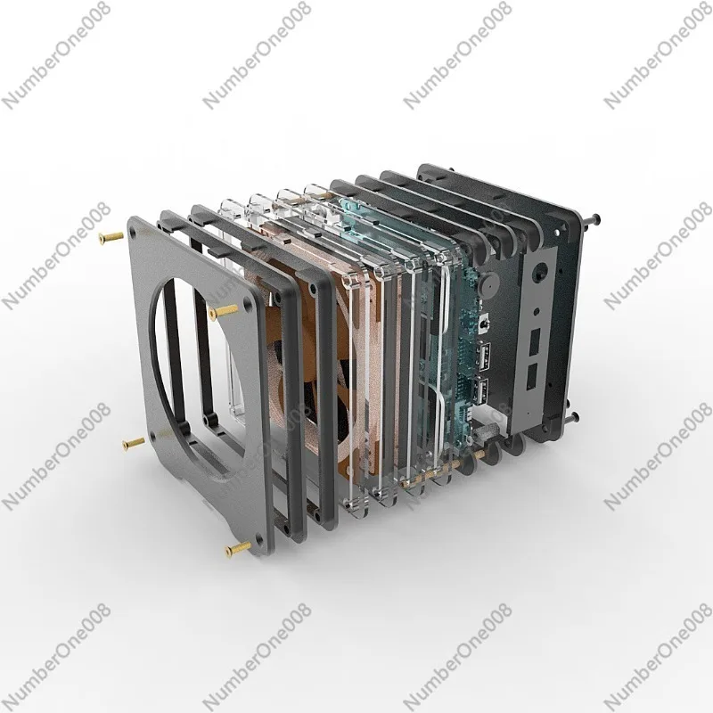 Passive Cooling Case for NUC Mini PC, Aluminum Alloy Heat Sink Cover Compatible with for Bean Leopard Models