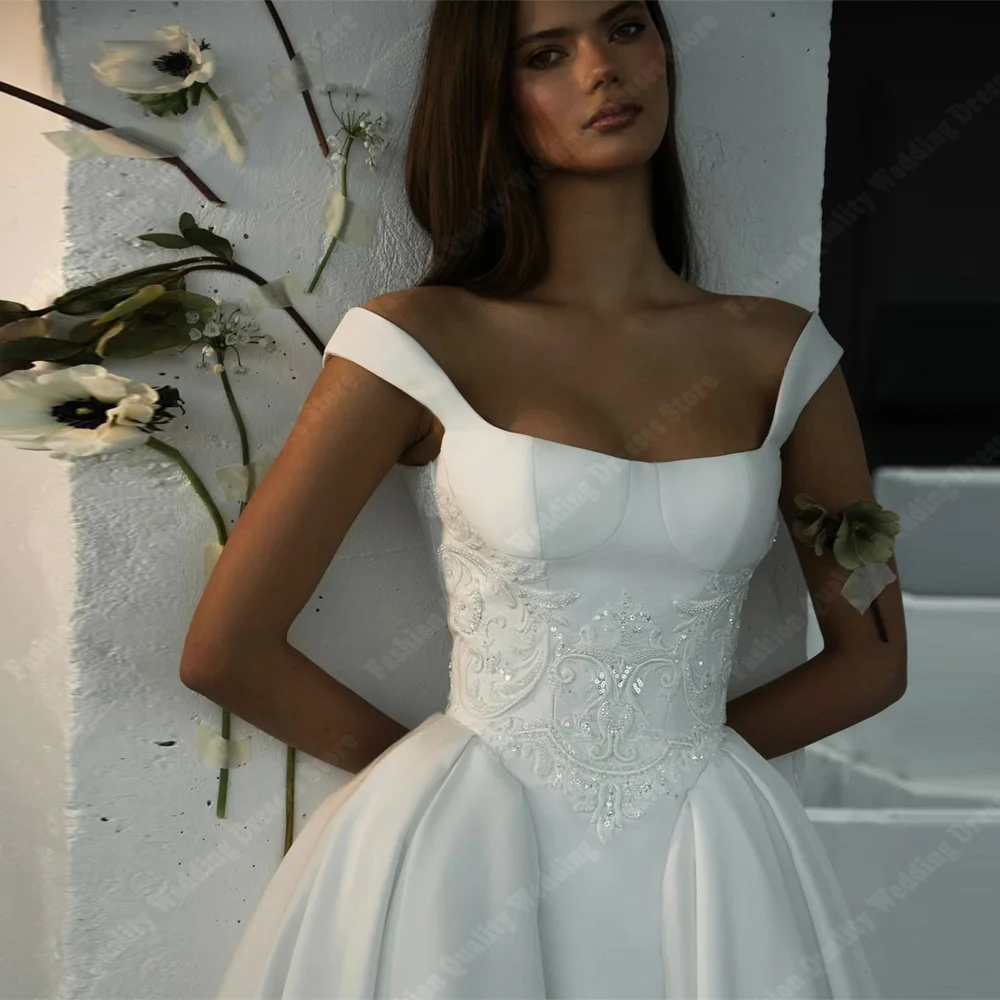 Charmante A-lijn Trouwjurken Voor Vrouwen Sweetheart Kraag Bruidsjurken Prinses Engagement Banket Vestidos De Novias Customiz