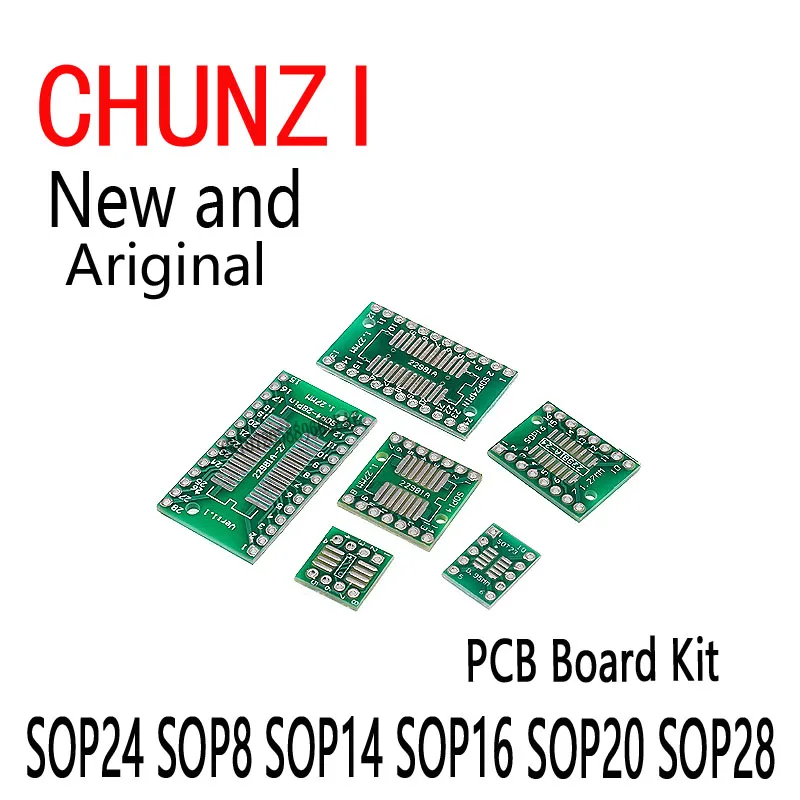 30Pcs PCB Board Kit SMD Turn To DIP Adapter Converter Plate  SOP 8 14 16 20 24 28 SOP24 SOP8 SOP14 SOP16 SOP20 SOP28