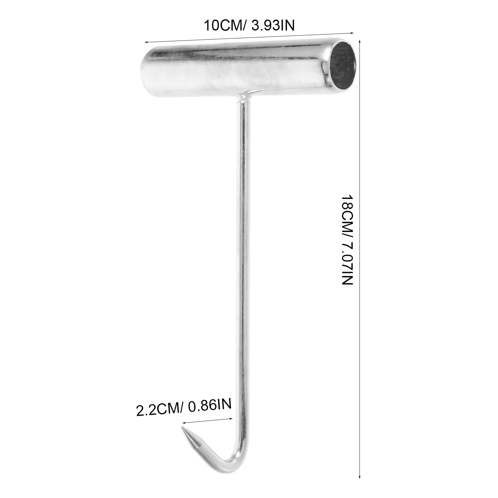 2Pcs T Handle Meat Hooks Heavy-Duty Iron Galvanized Coated for Butcher Tools Meat Processing Bbq Flipper Tools