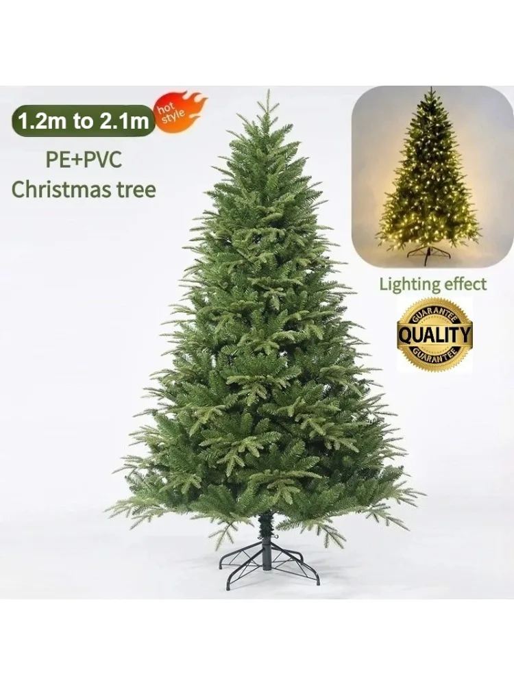NONE Arbre de noël artificiel PE et PVC, cryptage avec lumières LED, grand arbre de noël 120CM 210CM, décoration pour la maison, noël et nouvel an 3