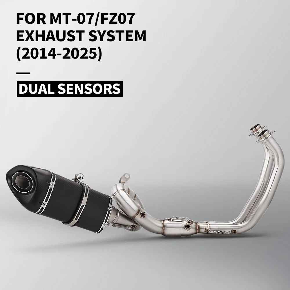 

For YZF MT07 MT-07 FZ07 full Motorcycle Exhaust System Escape Modified Slip On Front Tube Link Pipe Close 51 MM exhaust