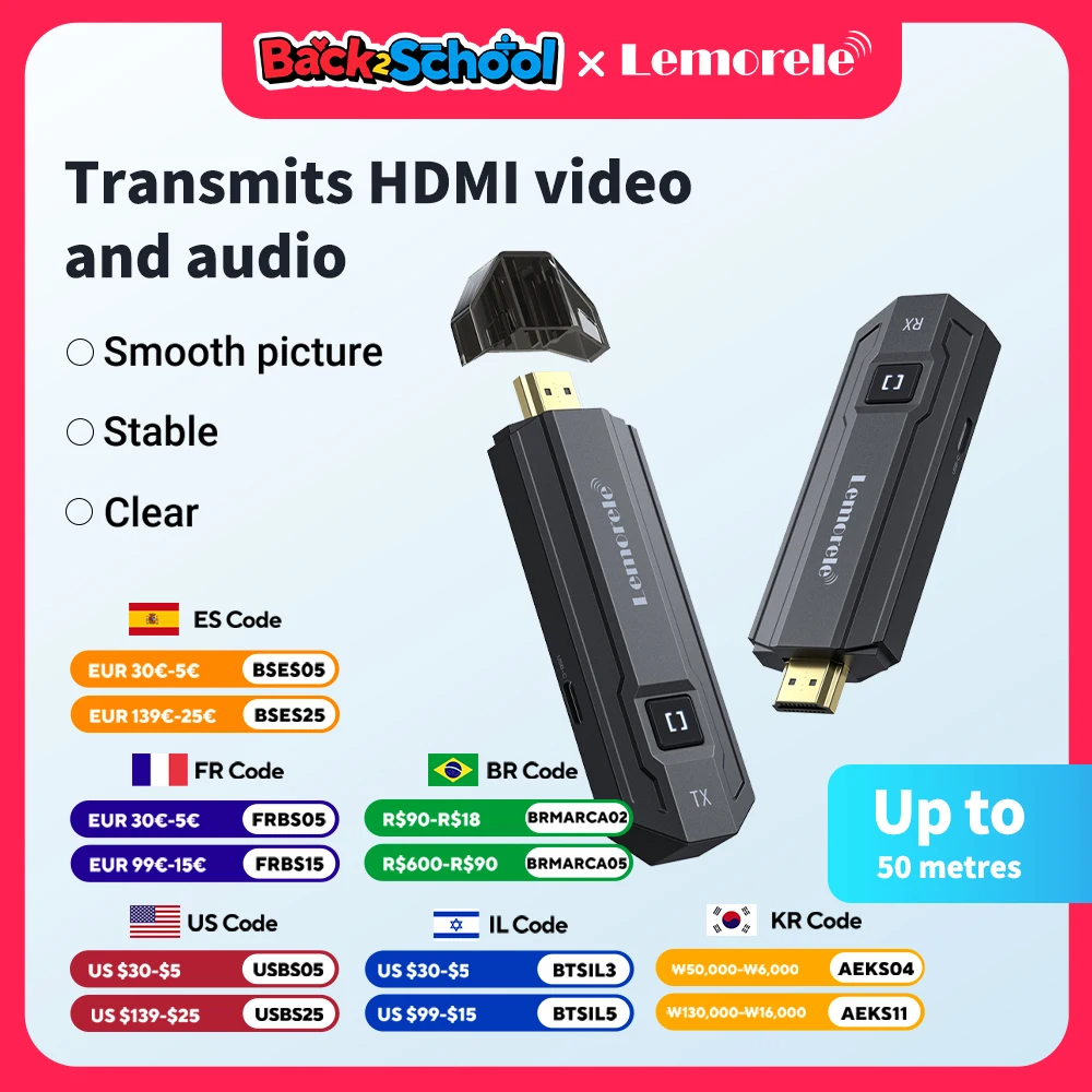 

Lemorele беспроводной передатчик и приемник HDMI 1080P для встреч Bluetooth-передатчик аудио для ноутбука ТВ проектор монитор камера