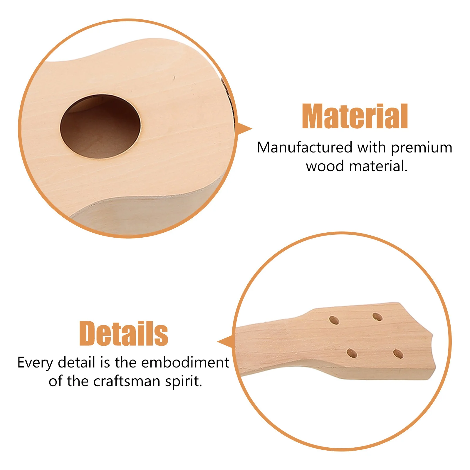 

1Set DIY Ukulele Kit Wooden Unpainted Ukulele Creative Handcraft Music Instrument for Kids Learning Coloring Graffiti