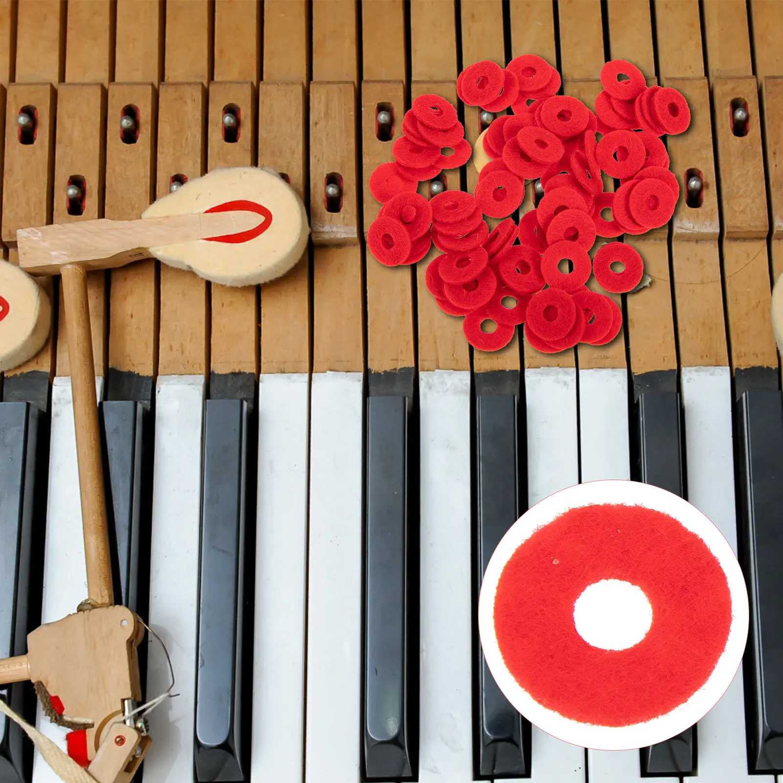 

90Pcs Felt Piano Washers Premium Material Circular Design Piano Regulating Tool Keyboard Balance Leveling Key Accessories