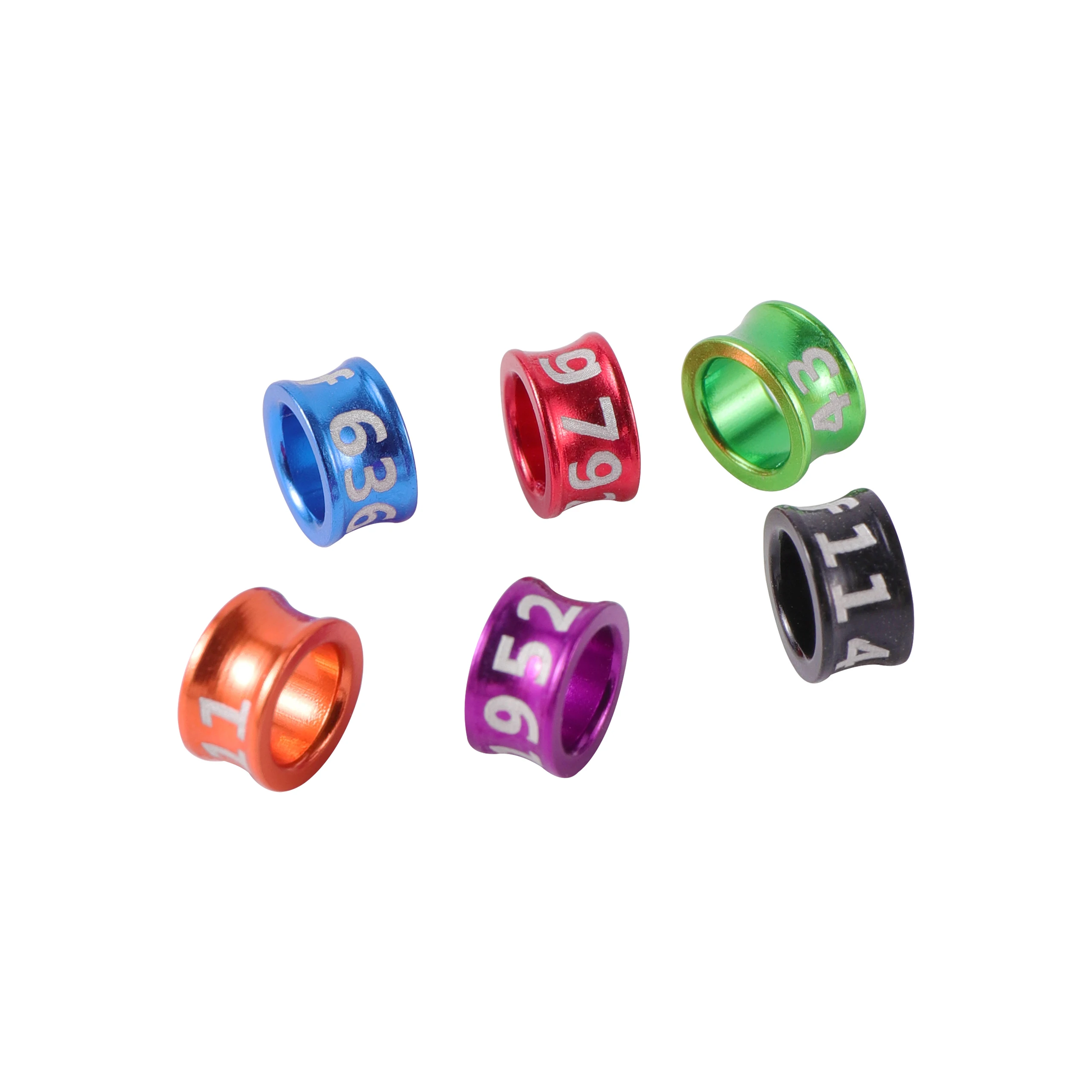 50pcs 4/4.7/5/6/7mm Aluminum Bird Foot Ring Tag Training Behaviour Tool Mixed Colors Outdoor Flying Training Race Identification