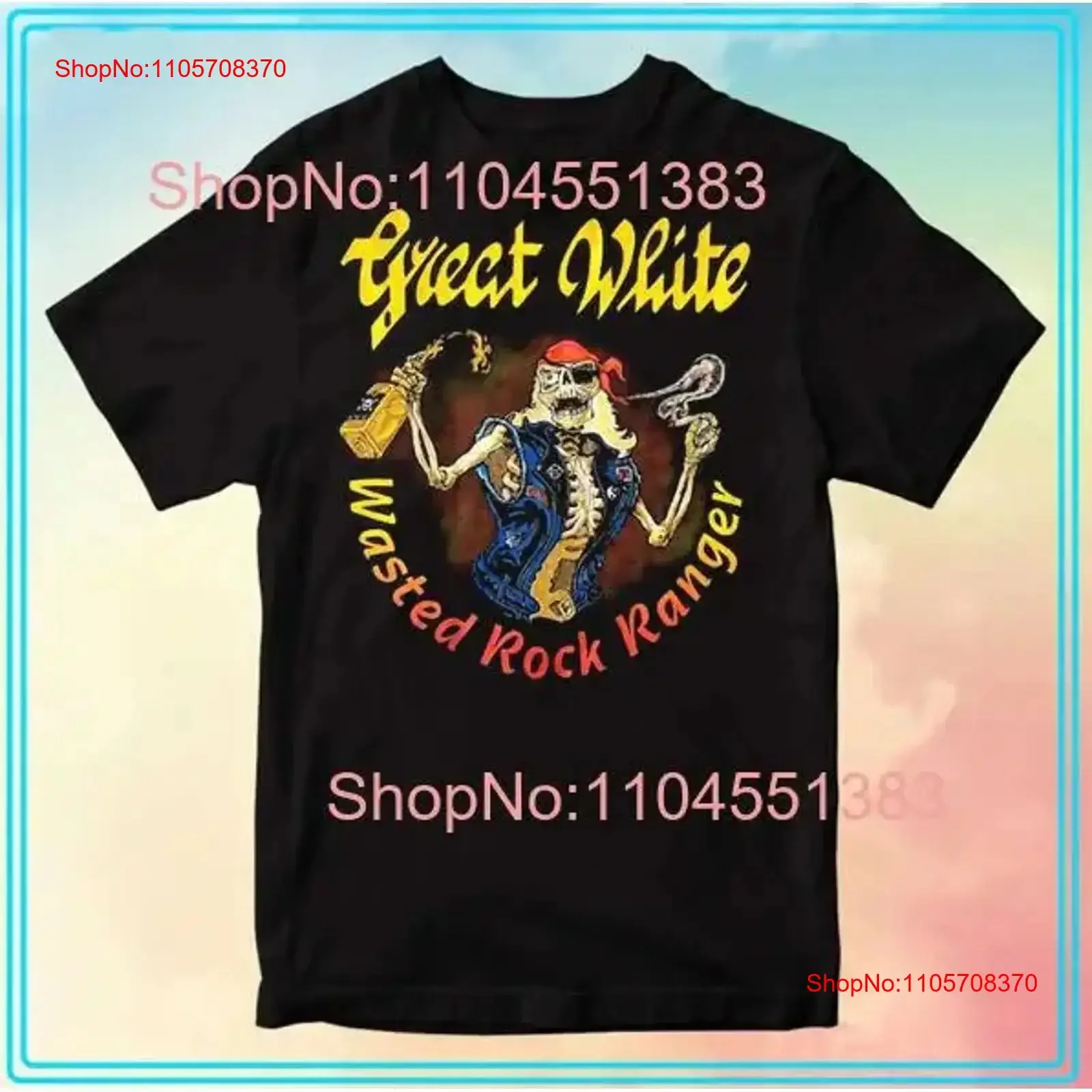 Great White Wasted Rock Ranger Music T Shirt Size S 5XL vintage Washed Stretched Stylish fashion Slightly Soft Unisex Casual