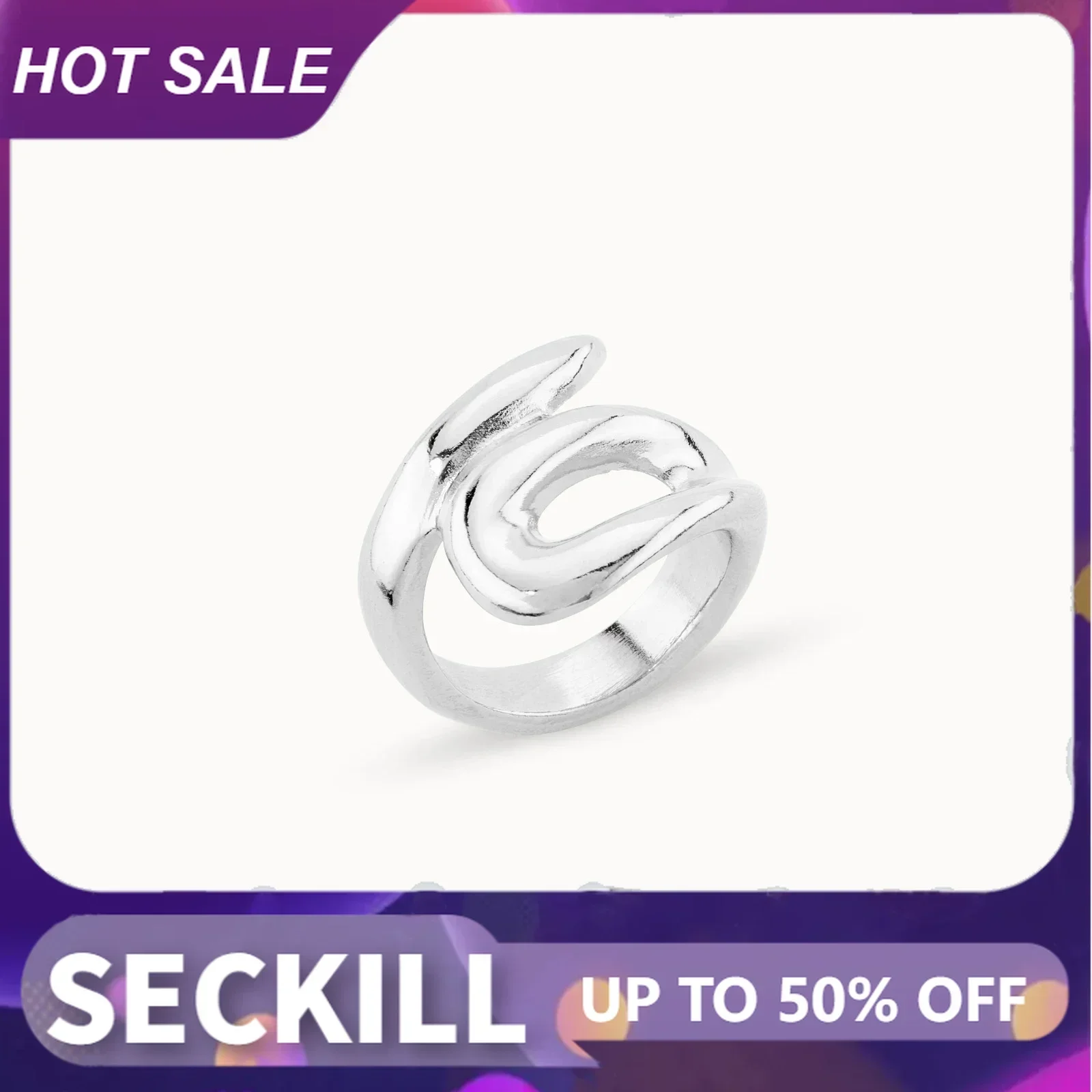 2025 AHAUNO Original New Product Spain Jewelry Irregular Design Charm Ring Women's Fashion High Quality Valentine's Day Gift