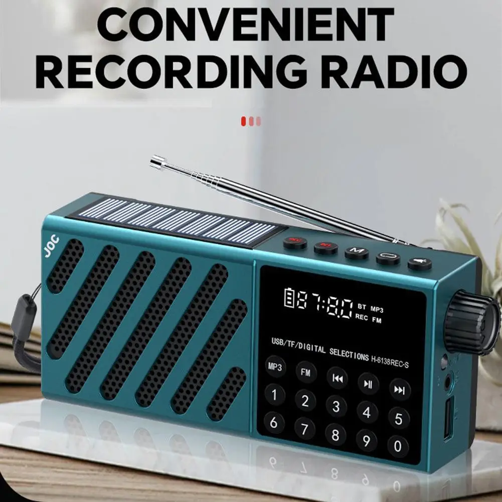 

Wireless Bluetooth Speaker MP3 Playback FM Radio Solar Charging Emergency Power Outage Radio Full Band High Sensitivity Radio