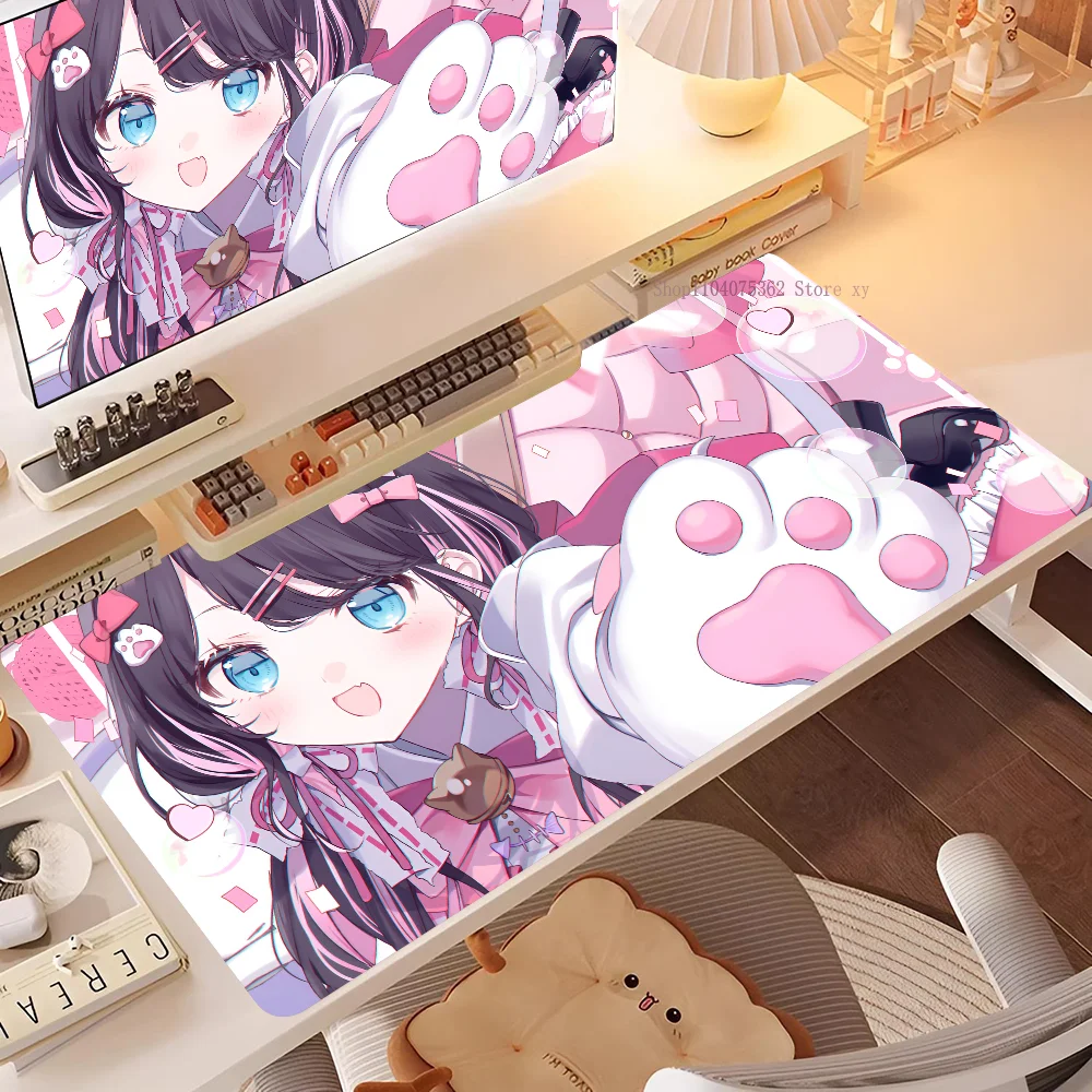 Anime Girl VTuber VSPO Mousepad Large Keyboard Desk Mat Gaming Mouse Pad LockEdge Non-slip Mat