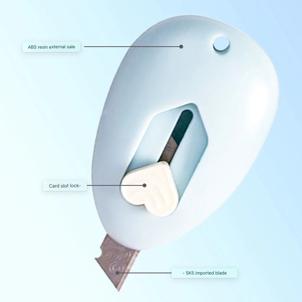 1 قطعة Lytwtw's Kawaii جيب صغير البيض الحب الفن سكّين متعدّد الاستخدامات صندوق سكين الة قطع الورق الحرفية التفاف إعادة الملء شفرة القرطاسية #5