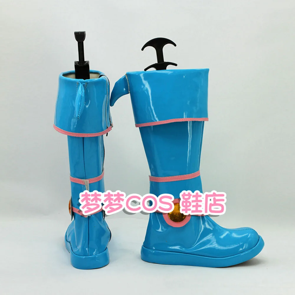 Yu-Gi-Oh Dark Magician Girl Mana Cosplay Shoes Boots Halloween Anime Party Props Role Play Outfits Accessories Boots Custom-Mad