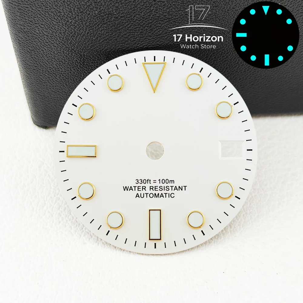 NH35 Customized Logo Watch Dials 28.5mm For NH35 NH36 Blue Luminous Watch Hands Dial Calendar Customized Watch NH35 Face Accesso