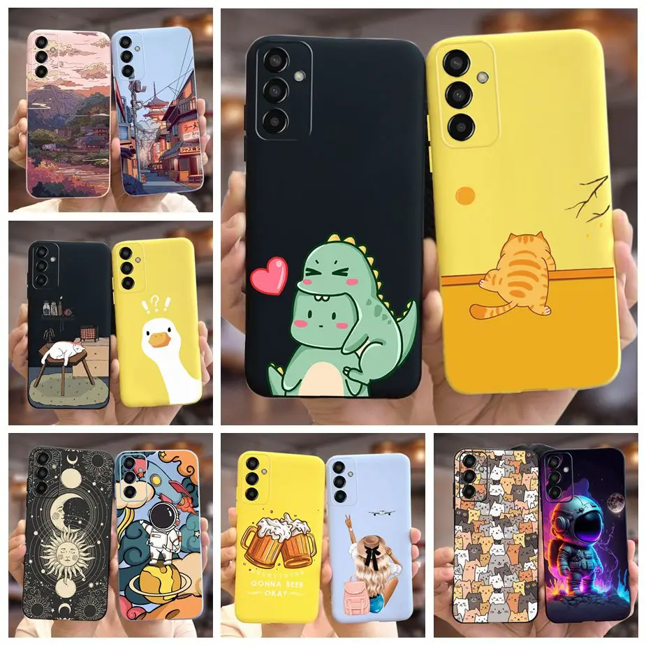 For Samsung Galaxy M13 4G Case SM-M135F New Fashion Cartoon Cover  Soft Silicone Phone Case For Samsung M13 M 23 Galaxy M23 Bags